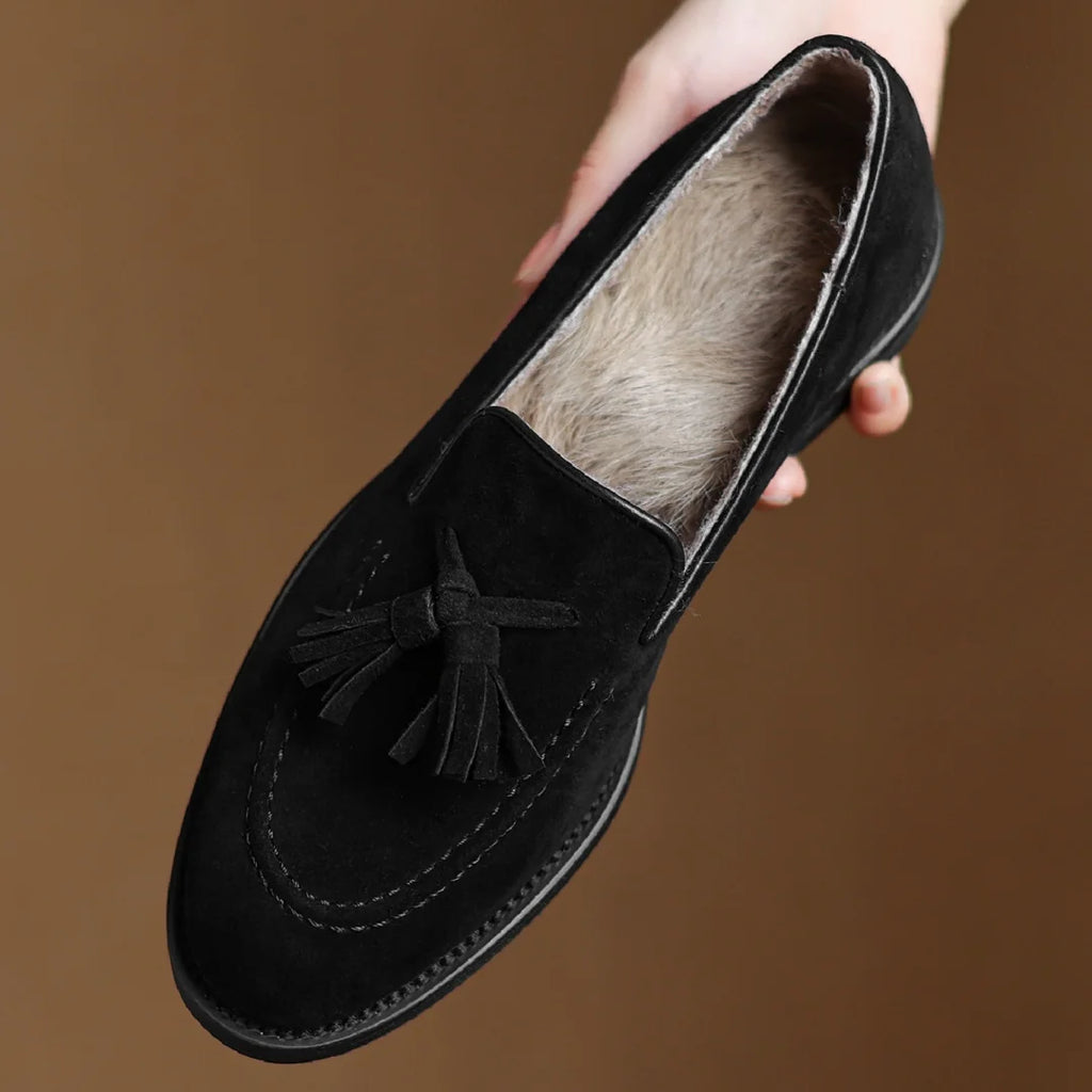 Women's natural suede leather fringe slip-on flats loafers leisure soft comfortable casual female moccasins shoes for woman sale