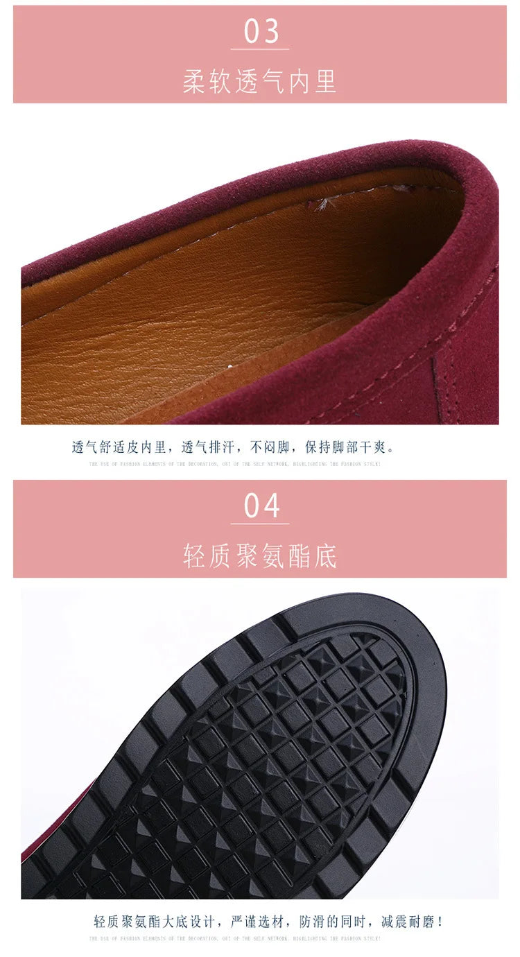 2025 Spring Platform Leather Flats Slip on Sneakers Designer Tassel Fringe Loafer Moccasins Fashon Green Suede Shoes of Women