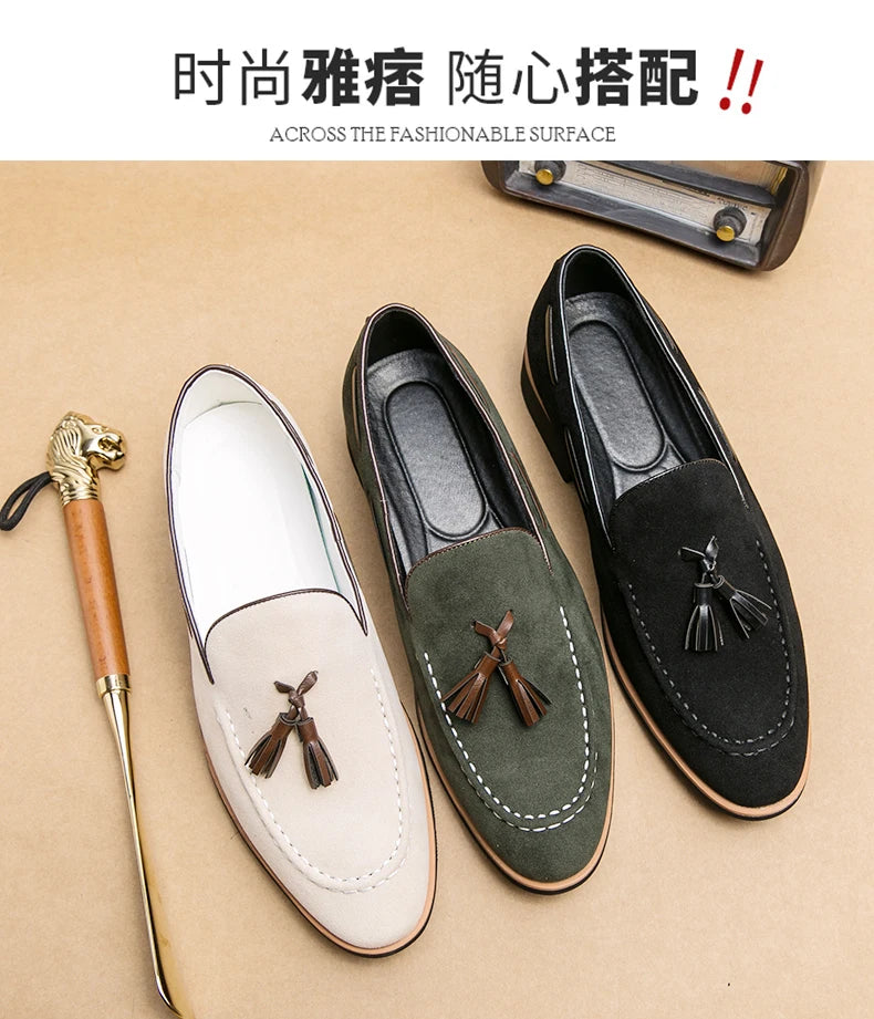 Mocassin Gris Homme Daim