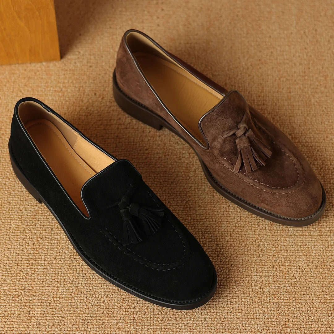 Women's natural suede leather fringe slip-on flats loafers leisure soft comfortable casual female moccasins shoes for woman sale