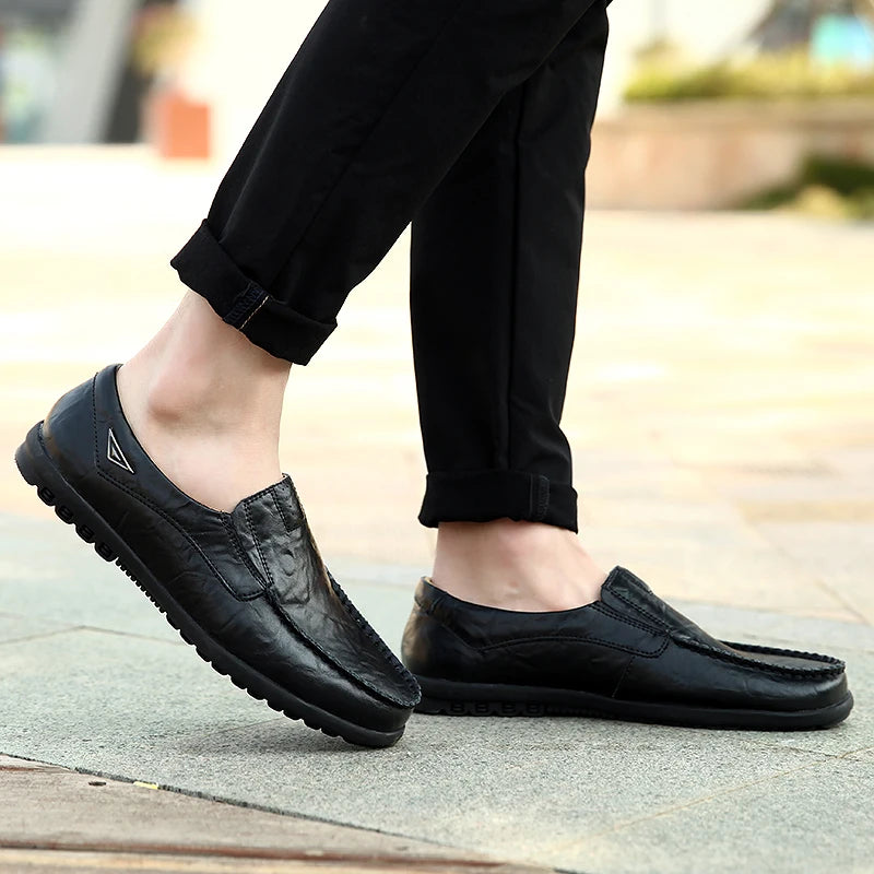 Mocassin Noir Homme Grande Taille