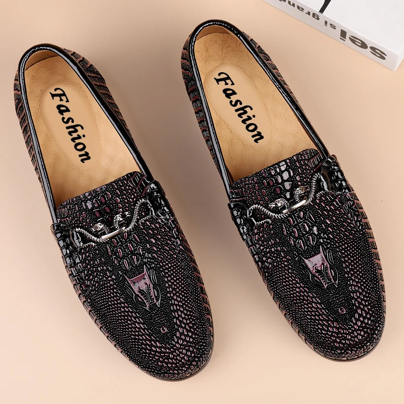 Mocassin Croco Homme Noir