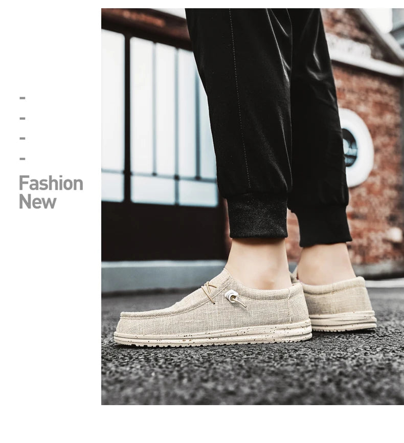 Mocassin Toile Homme Grande Taille