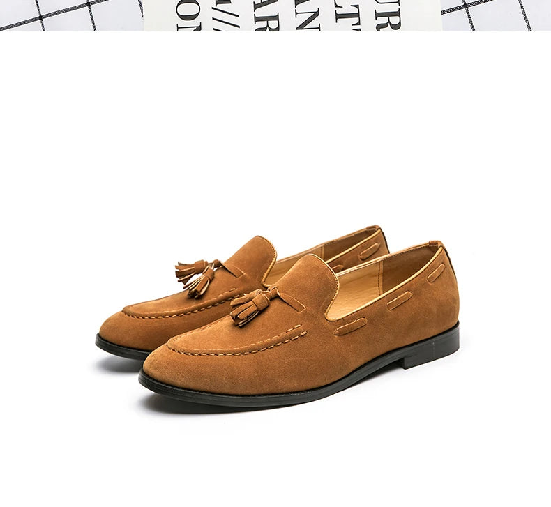 Men Casual Shoes Classic Flat Loafers Male Tassel Casual Business Leather Shoes Man Social Party Formal Loafers Male