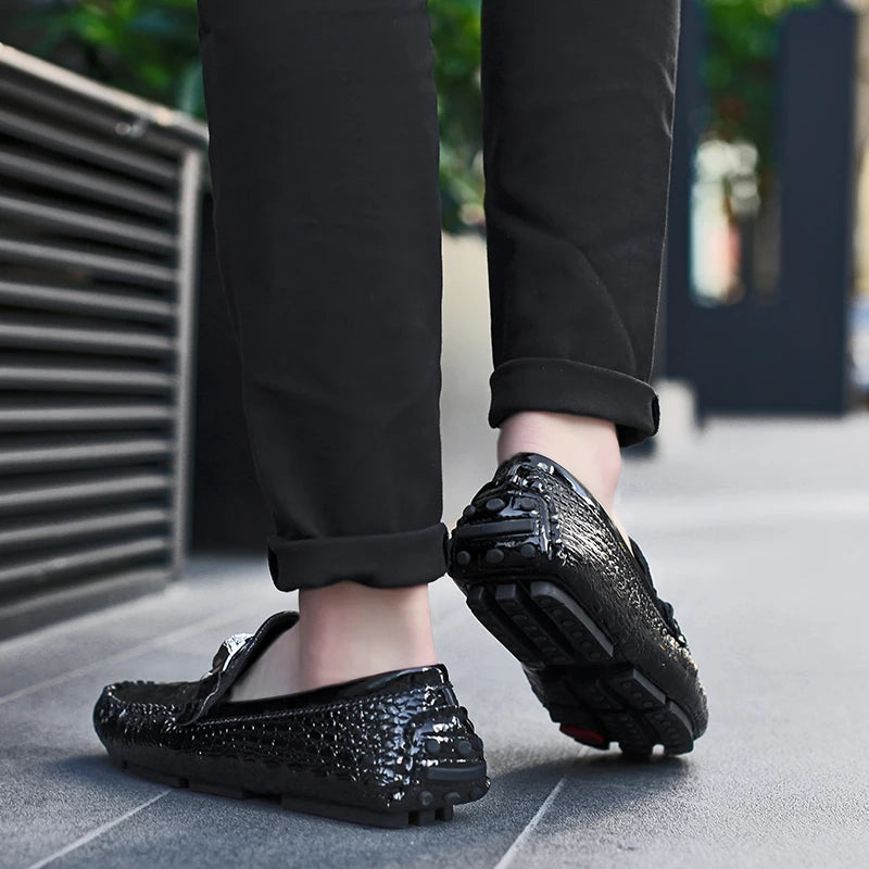 Mocassin Argenté Homme