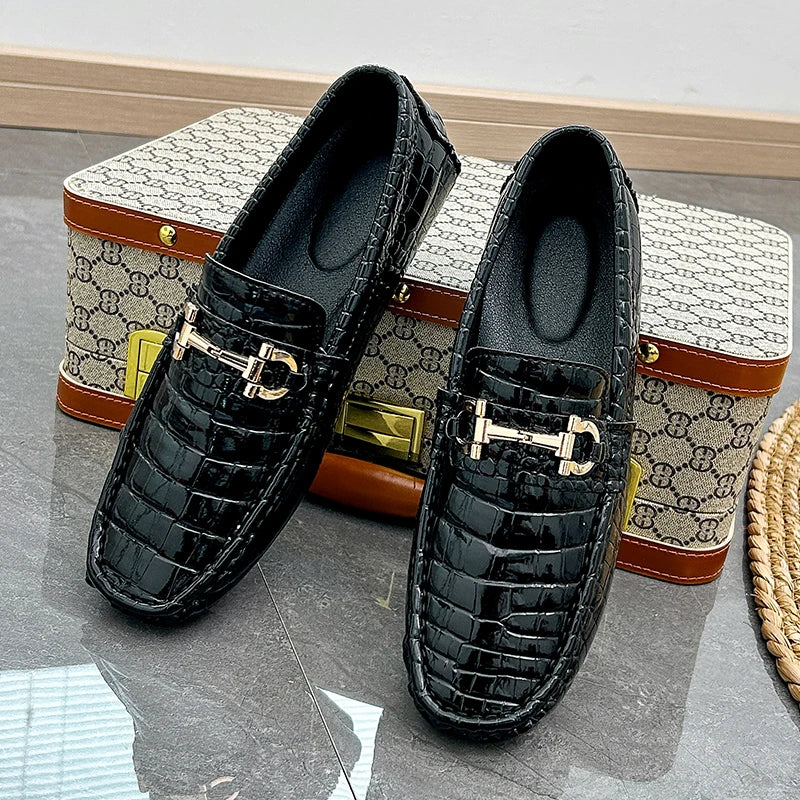 Mocassin Croco Vernis Homme
