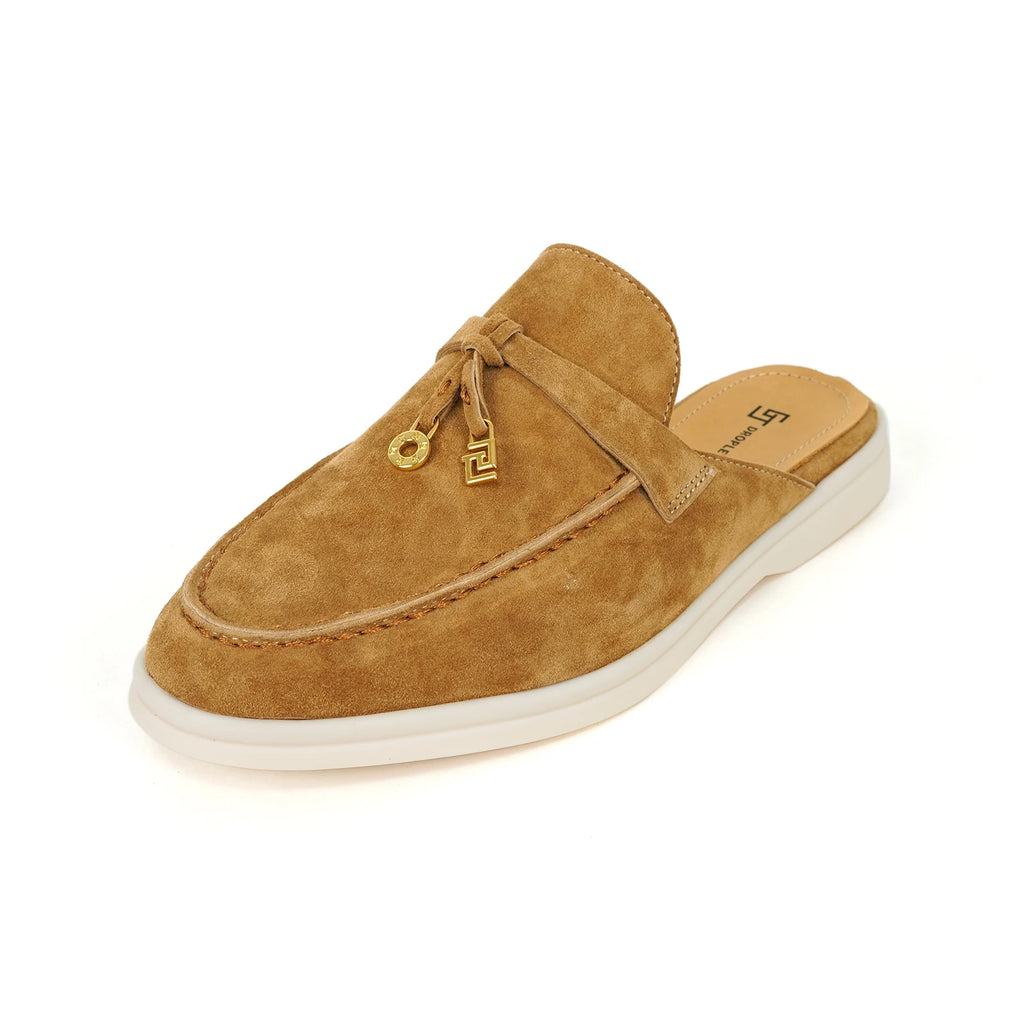 Luxury Designer Tassel Suede Leather Loafers for Women Slip On Slippers Flat Shoes Work Walking Shoes High Quality，GJ Brand 44