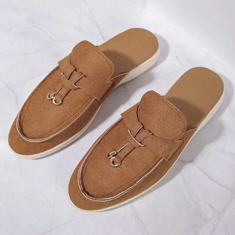 2025 New Casual Flat Bottom Lock Tassel Loafers Fashion Women Single Shoes Brand Metal Buckle Slipper Comfortable Slip on Shoes