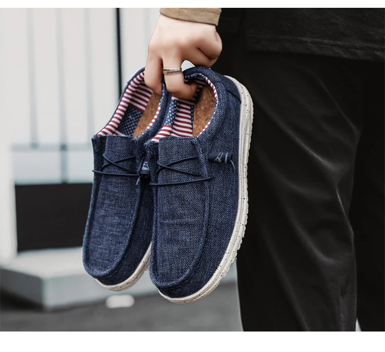Mocassin Toile Homme Grande Taille