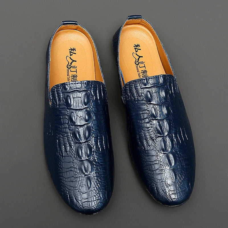 Mocassin Ouvert Croco Homme