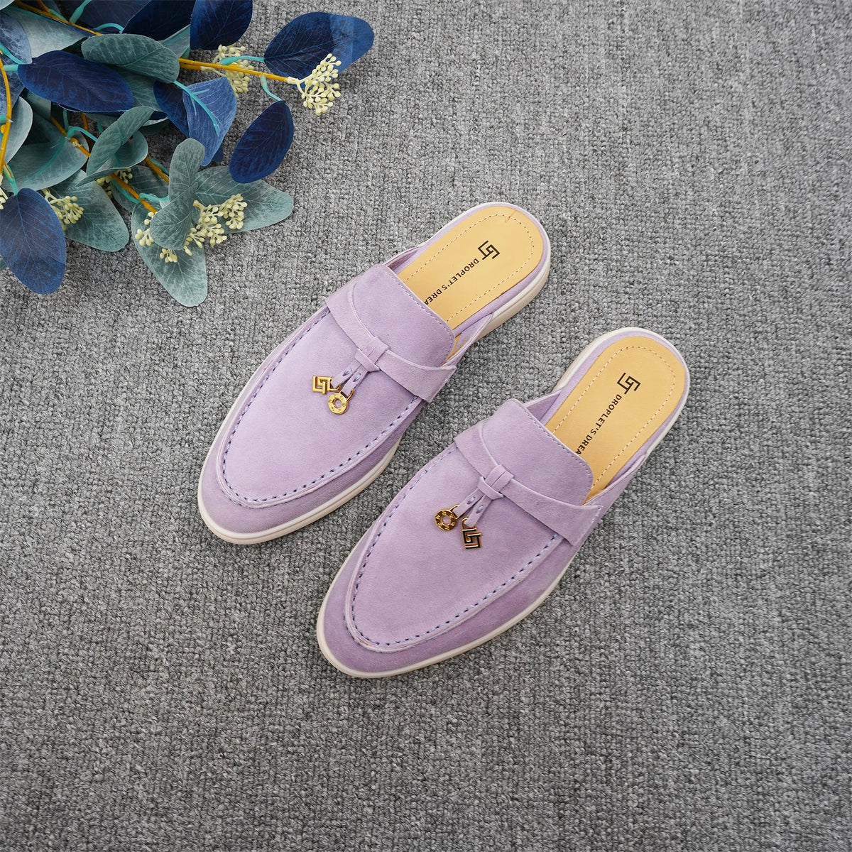 Luxury Designer Tassel Suede Leather Loafers for Women Slip On Slippers Flat Shoes Work Walking Shoes High Quality，GJ Brand 44