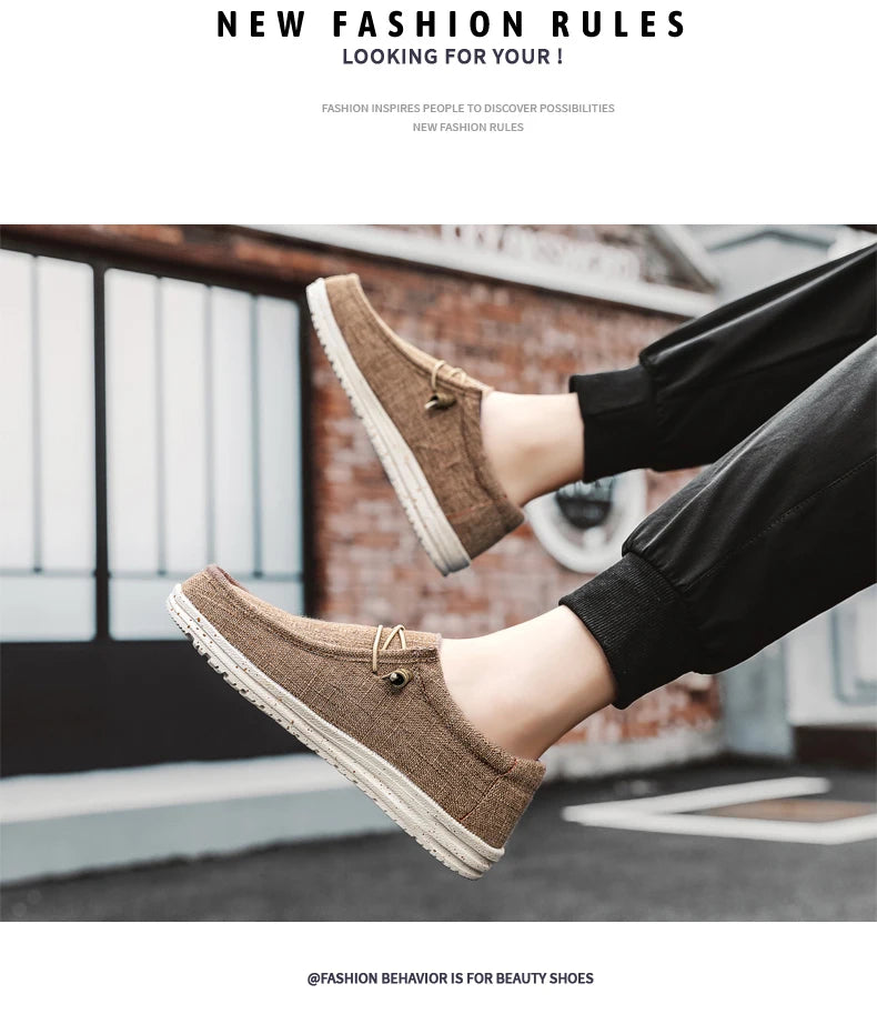 Mocassin Toile Homme Grande Taille