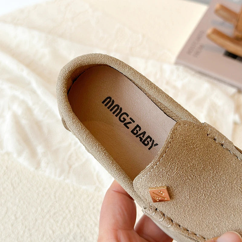 Spring Boy's Loafers Sewing Slip-on Handsome Daily Kid's Flat Shoe Solid Colors Anti-slip Fashion Comfy Children Shoes 7-12Y