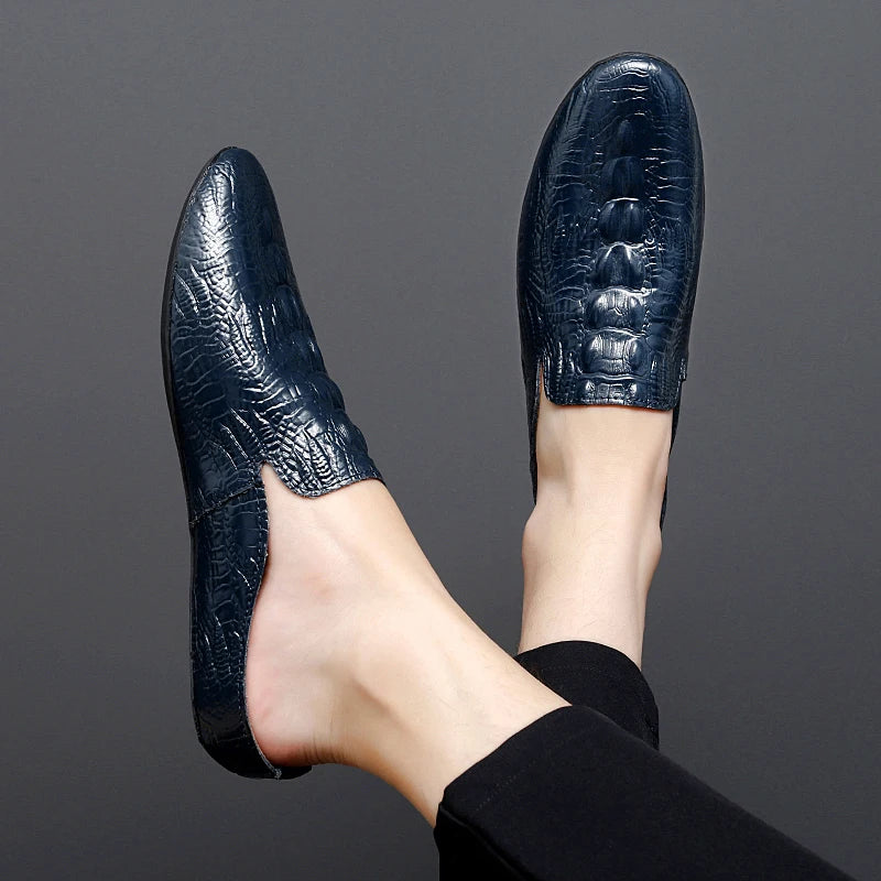 Mocassin Ouvert Croco Homme