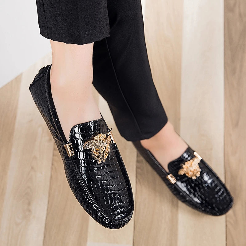 Mocassin Croco Rouge Homme