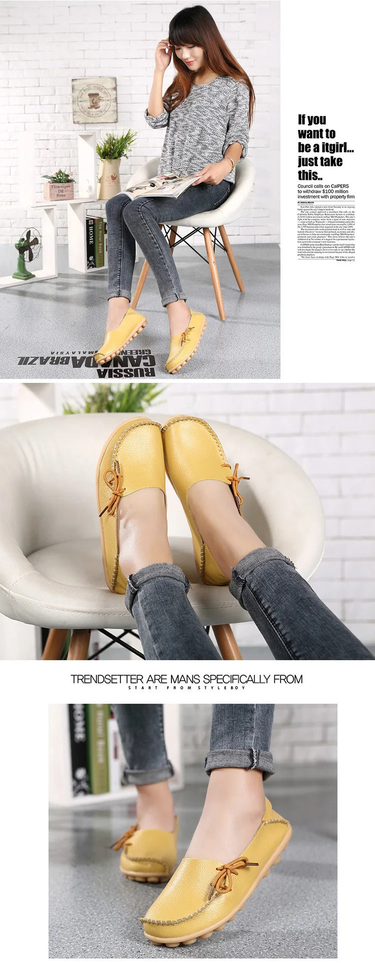 New Moccasins Women Flats 2026 Autumn Woman Loafers Genuine Leather Female Shoes Slip On Ballet Bowtie Women's Shoes Big Size