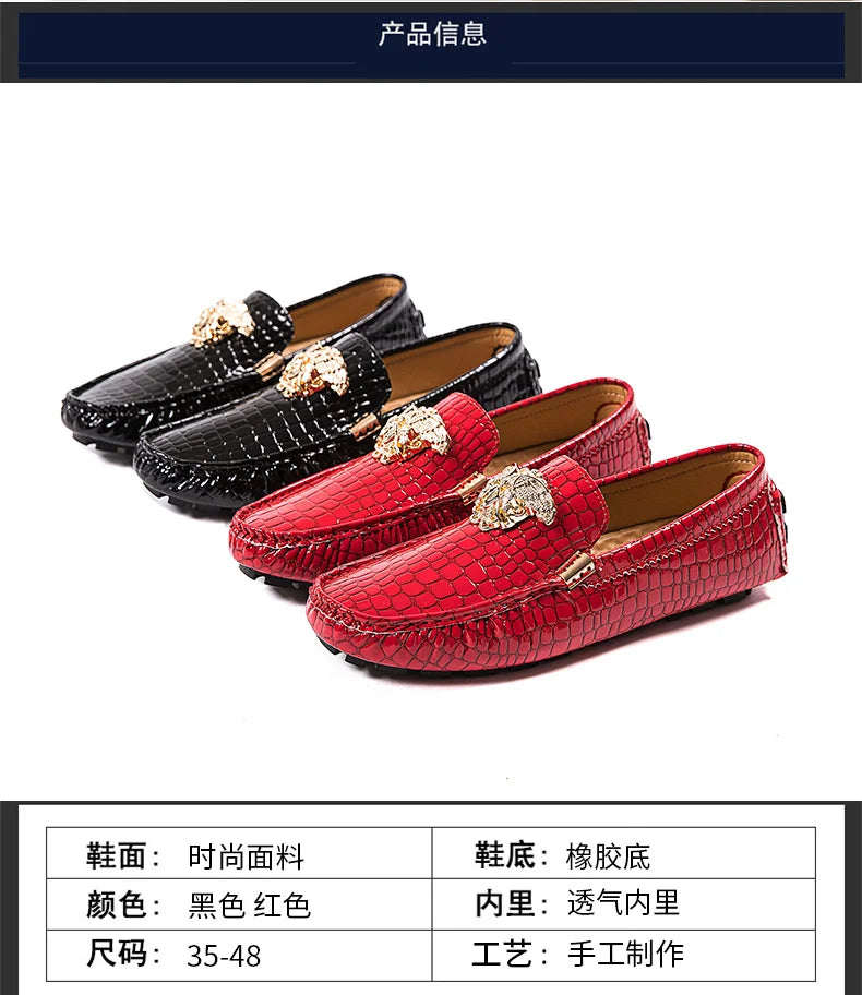 Mocassin Croco Rouge Homme