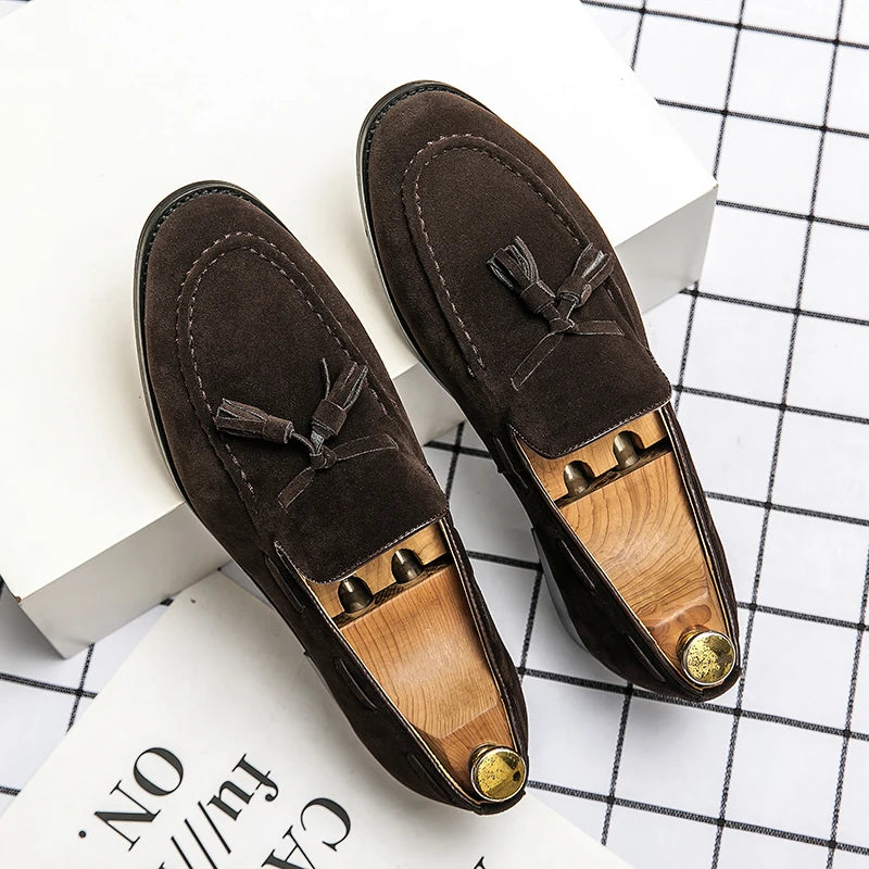 Men Casual Shoes Classic Flat Loafers Male Tassel Casual Business Leather Shoes Man Social Party Formal Loafers Male