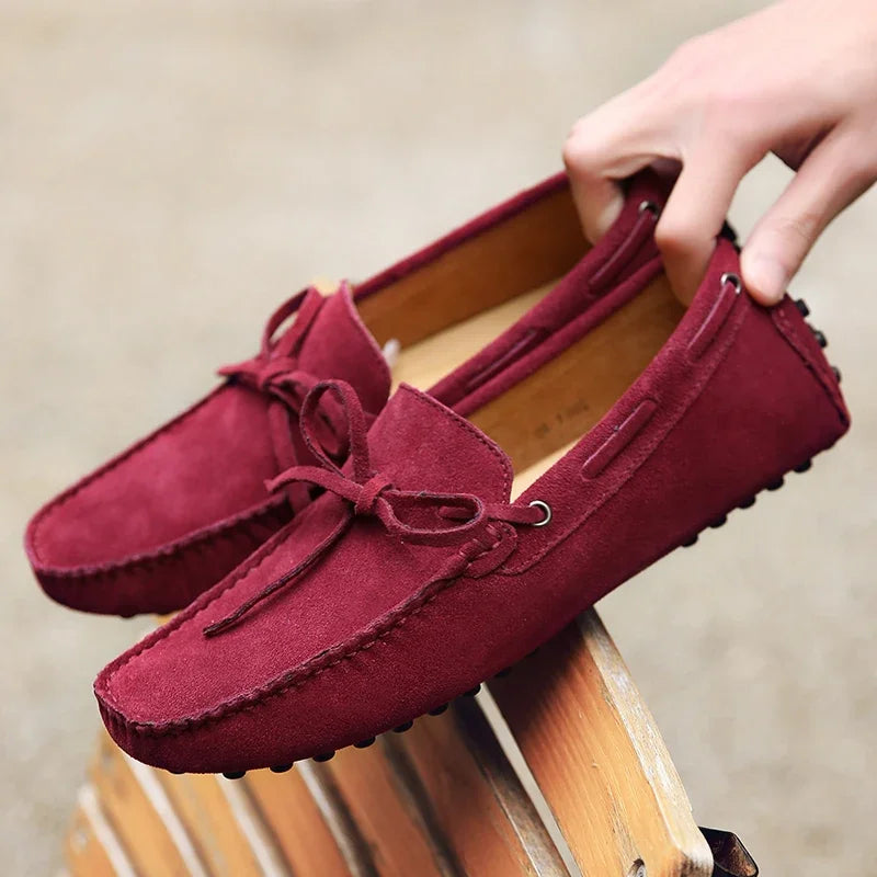 Suede Shoes Men Size 38-49 Luxury Men Loafers Soft Moccasins Man High Quality Shoes Casual Genuine Leather Driving Flats Penny