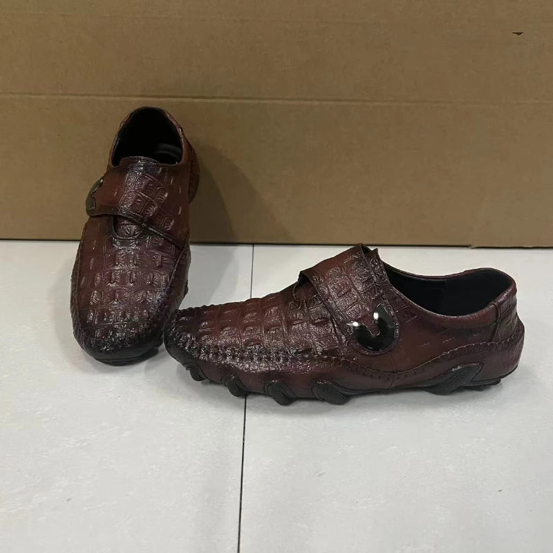 Mocassin Croco Homme Bout Rond