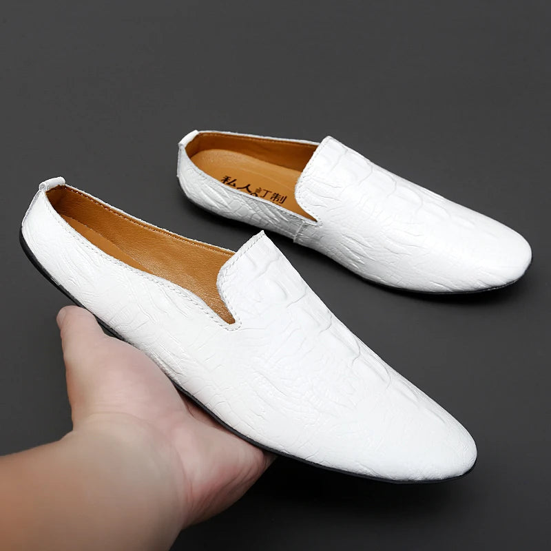Mocassin Ouvert Croco Homme