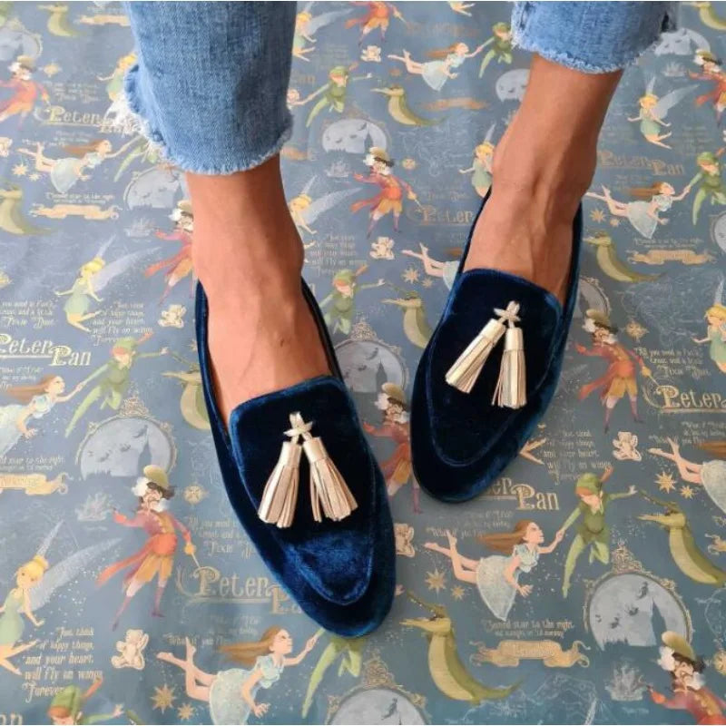 Spring Autumn New Loafers Shoes Women Shallow Mouth Tassel Large Size 34-43 Casual Flat  Shoes Women
