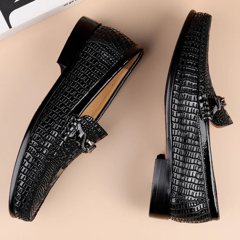 Mocassin Croco Homme Noir