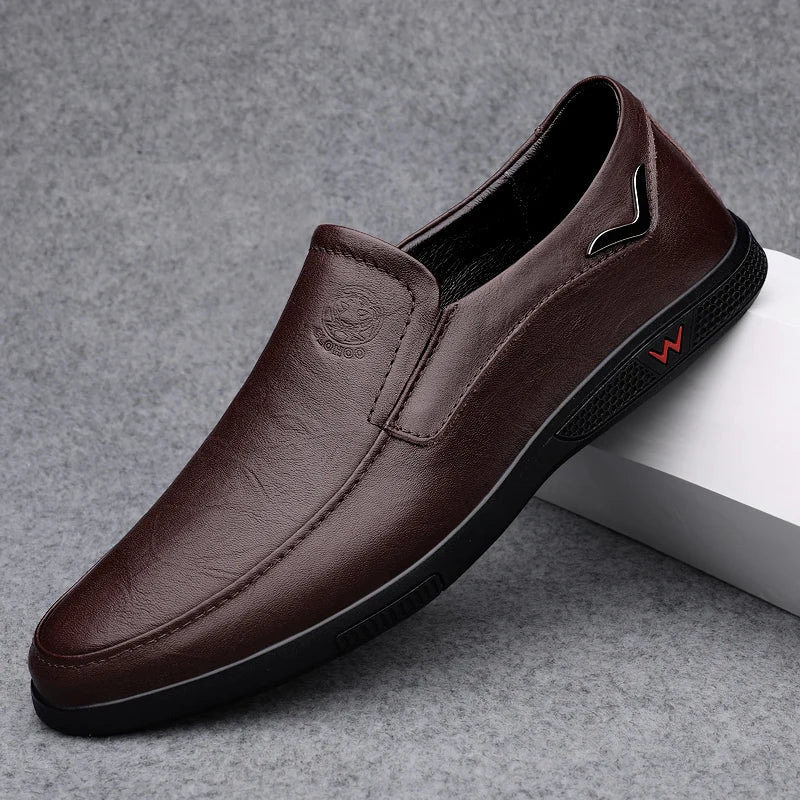 Mocassin Cuir Homme Semelle Caoutchouc