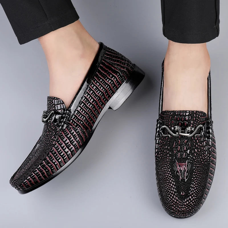 Mocassin Croco Homme Noir