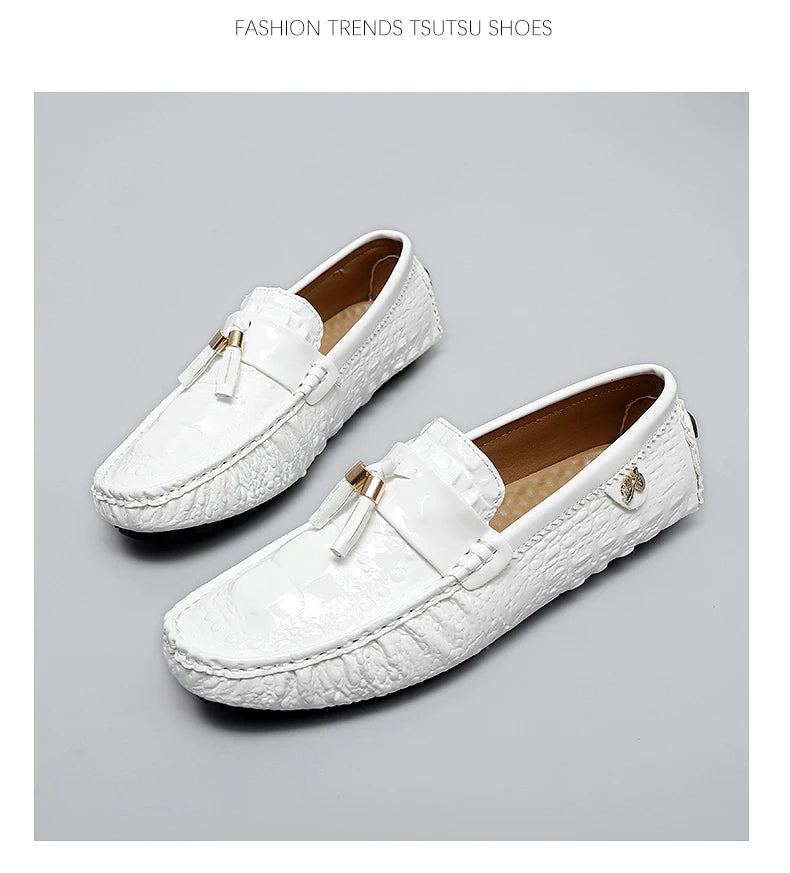 Mocassin Croco Blanc Unisexe