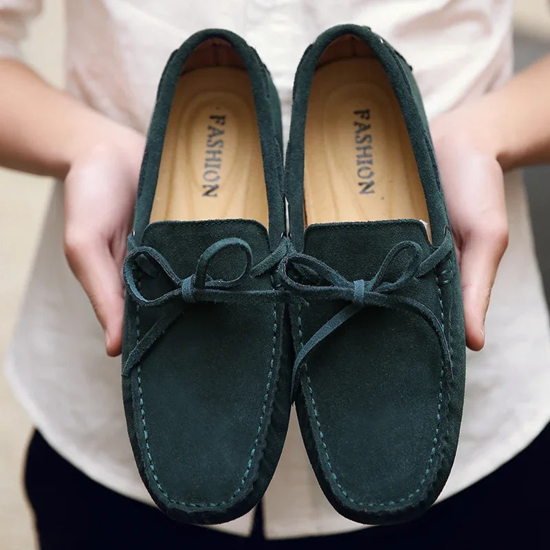 Suede Shoes Men Size 38-49 Luxury Men Loafers Soft Moccasins Man High Quality Shoes Casual Genuine Leather Driving Flats Penny