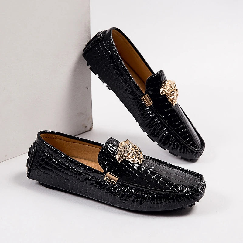 Mocassin Croco Rouge Homme