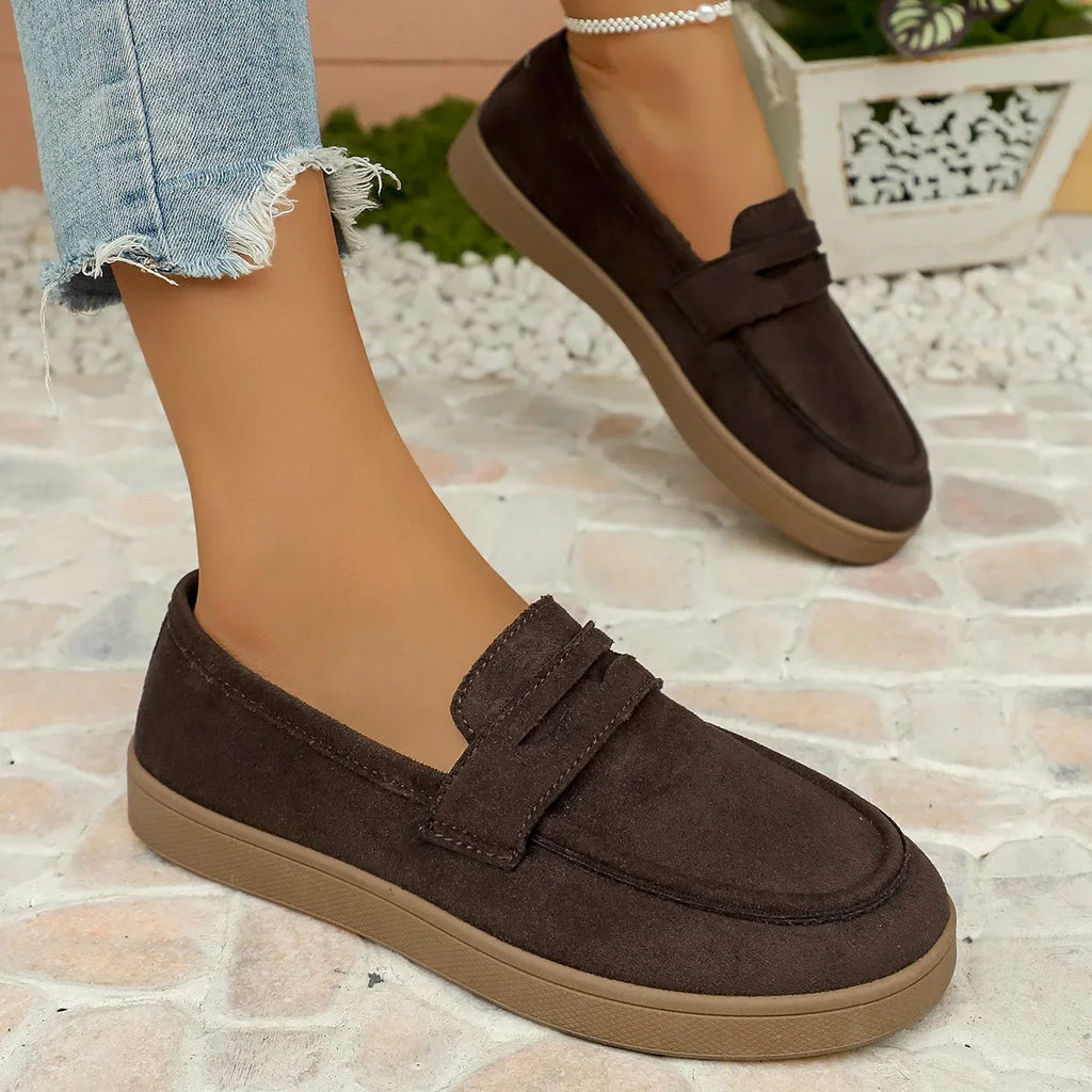 Women's Tassel Slip on Loafers Fashion Comfort Outdoor Flats Casual Shoes Daily Walking Shoes British Style Suede Sneakers 43