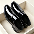 Gloss Patent Leather Men Slip-on Loafers Anti-slip Formal Dress Shoes Suitable for Commute Wedding Business Events