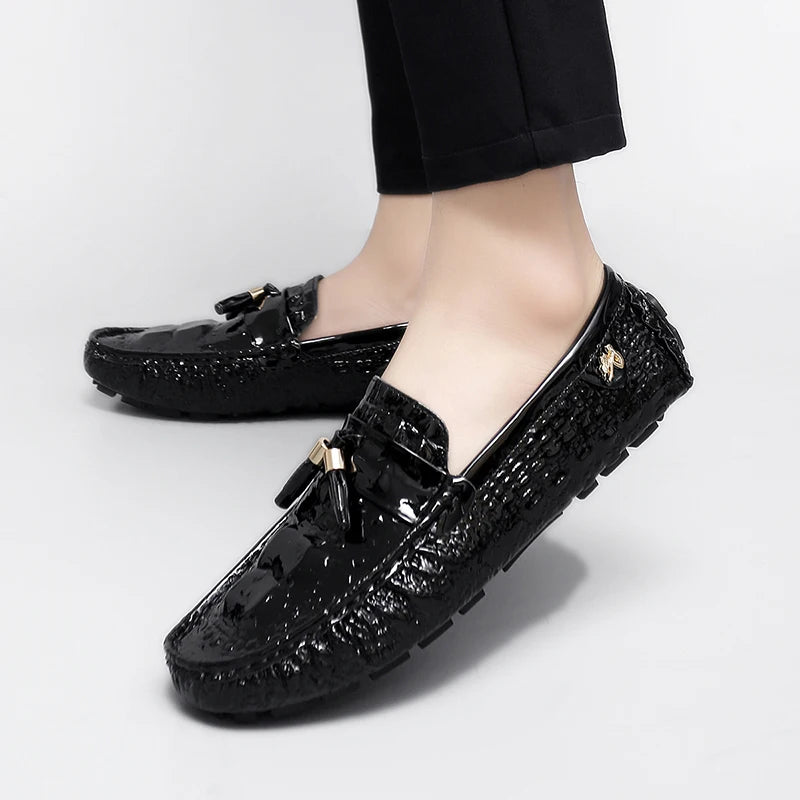 Mocassin Croco Blanc Unisexe