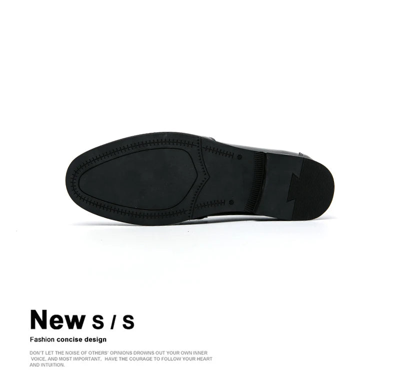 Men's Dress Shoes High Quality Brogues Casual Business Leather Shoes Social Party Leather Loafers Male Tassel Wedding Shoes