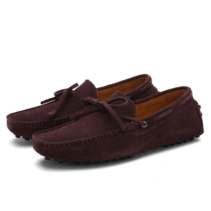 Suede Shoes Men Size 38-49 Luxury Men Loafers Soft Moccasins Man High Quality Shoes Casual Genuine Leather Driving Flats Penny