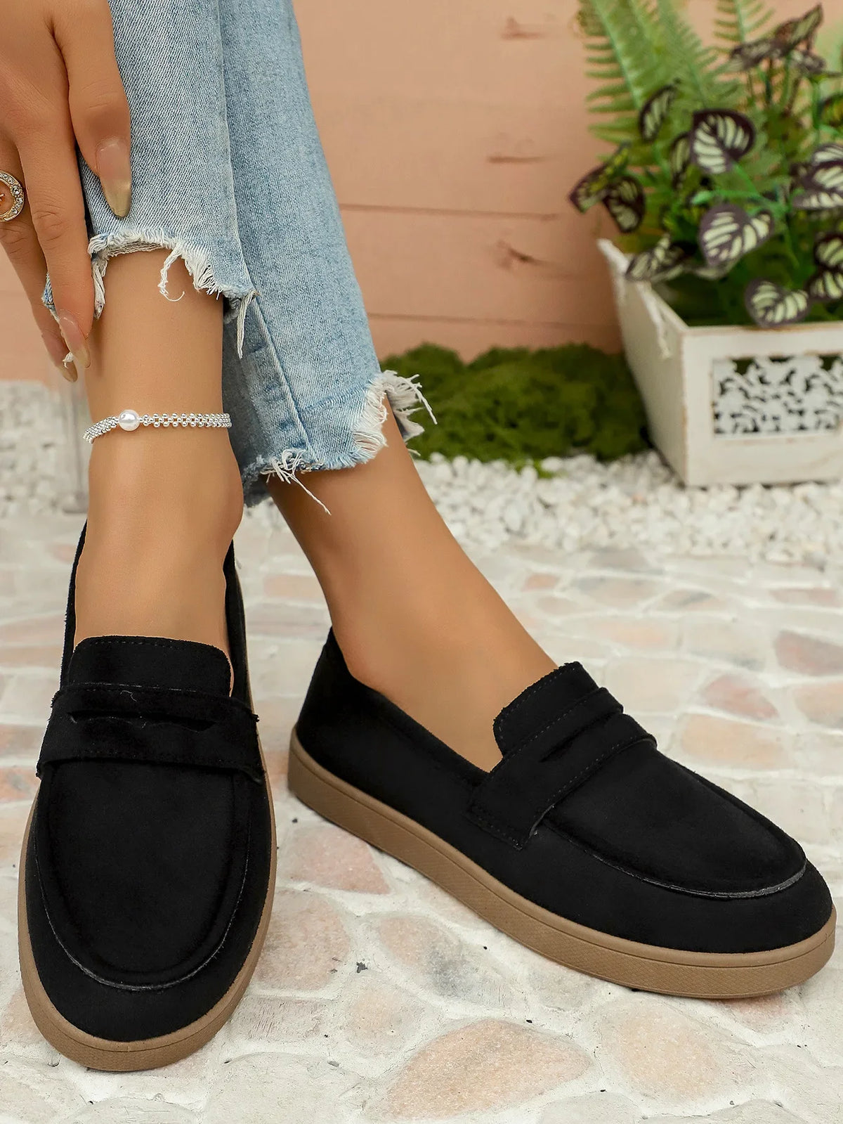 Women's Tassel Slip on Loafers Fashion Comfort Outdoor Flats Casual Shoes Daily Walking Shoes British Style Suede Sneakers 43