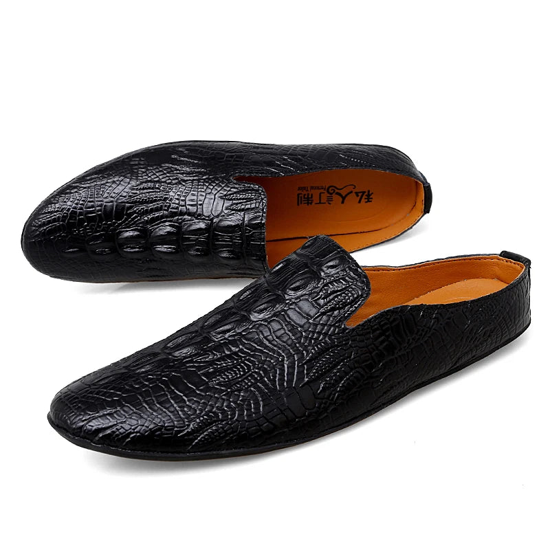 Mocassin Ouvert Croco Homme