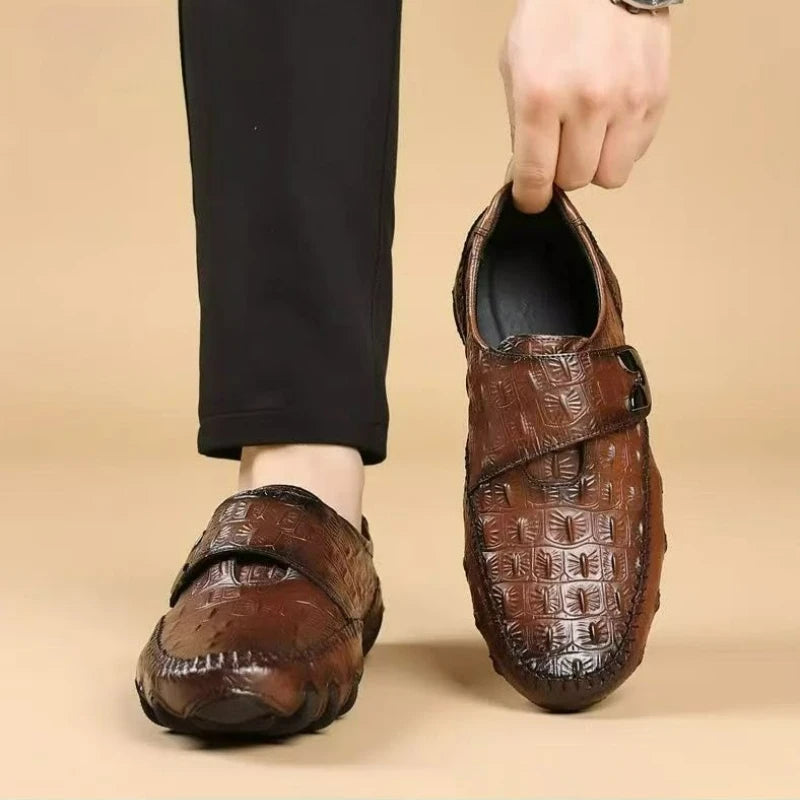 Mocassin Croco Homme Bout Rond