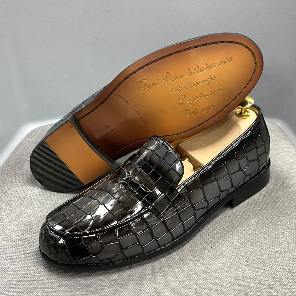 Mocassin Penny Homme Imprimé Alligator