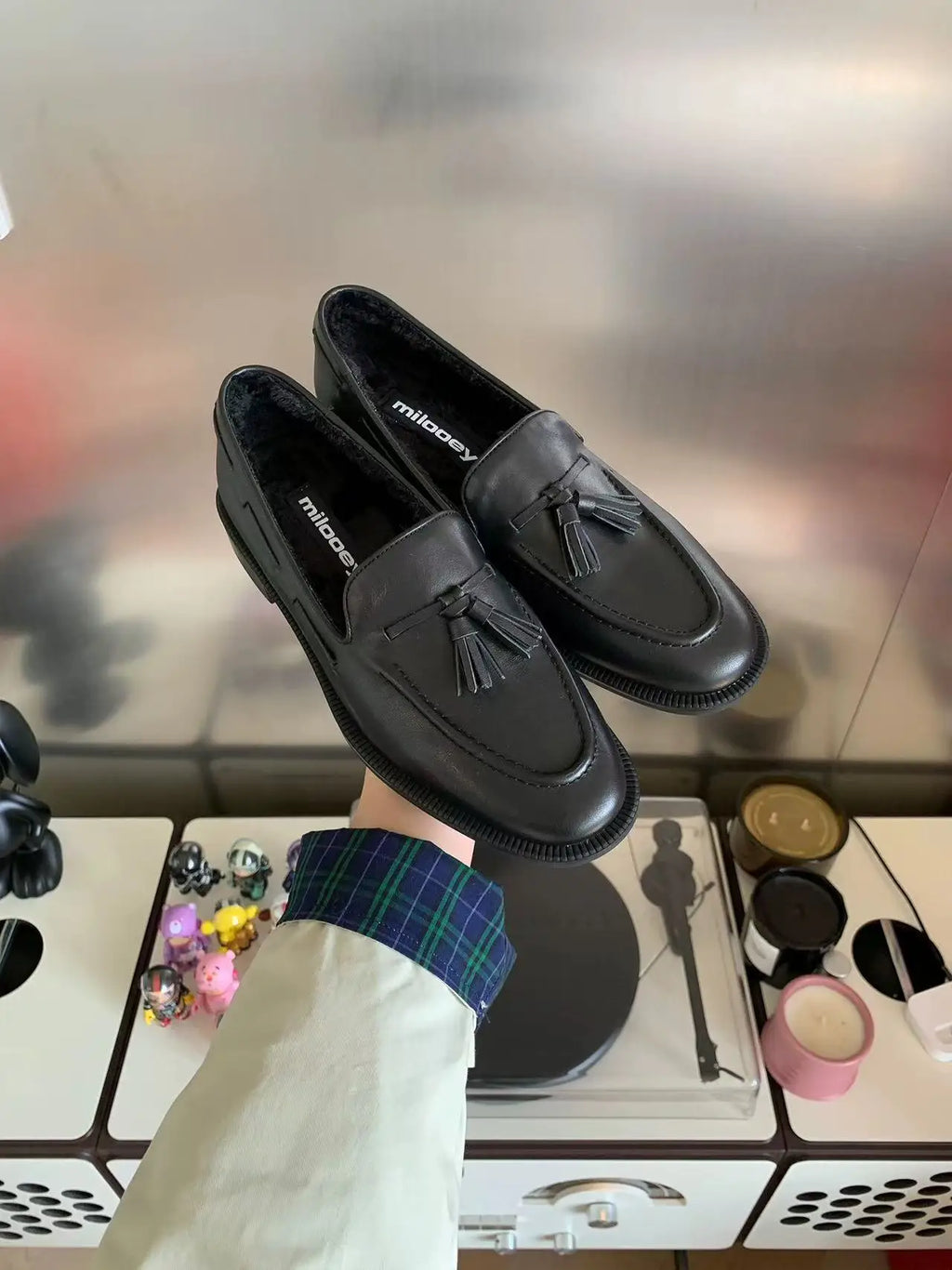 Casual Loafers Women Suede Tassel Round Toe Non-Slip Flat Shoes Women Flat Comfortable Vintage Loafers