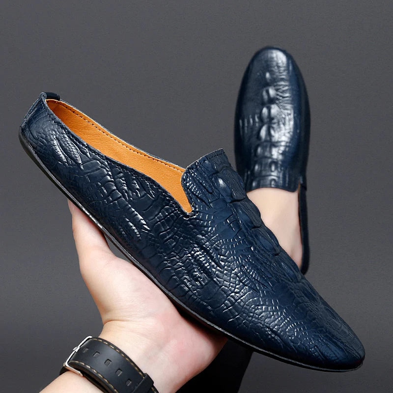 Mocassin Ouvert Croco Homme