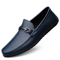 Mocassin Cuir Bleu Homme