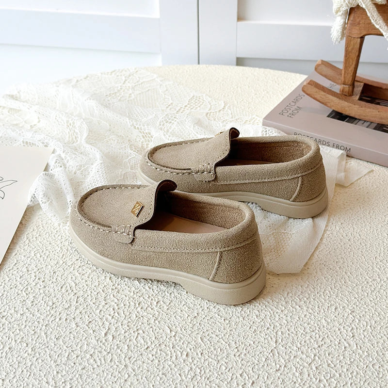 Spring Boy's Loafers Sewing Slip-on Handsome Daily Kid's Flat Shoe Solid Colors Anti-slip Fashion Comfy Children Shoes 7-12Y