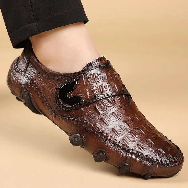 Mocassin Croco Homme Bout Rond