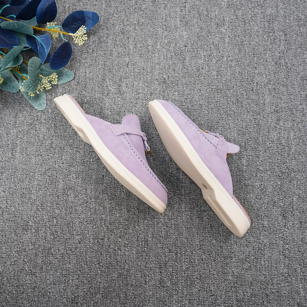 Luxury Designer Tassel Suede Leather Loafers for Women Slip On Slippers Flat Shoes Work Walking Shoes High Quality，GJ Brand 44