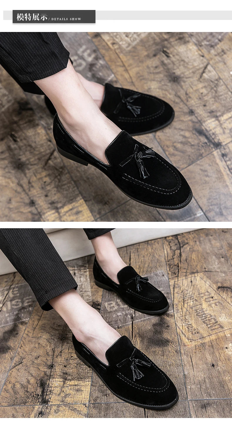 Men Casual Shoes Classic Flat Loafers Male Tassel Casual Business Leather Shoes Man Social Party Formal Loafers Male