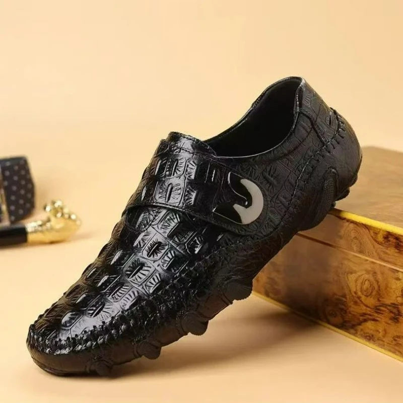 Mocassin Croco Homme Bout Rond