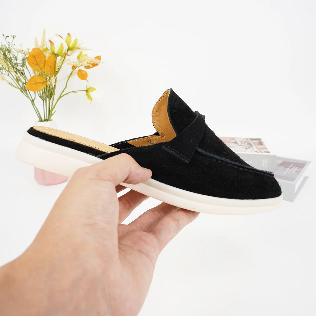 Luxury Designer Tassel Suede Leather Loafers for Women Slip On Slippers Flat Shoes Work Walking Shoes High Quality，GJ Brand 44